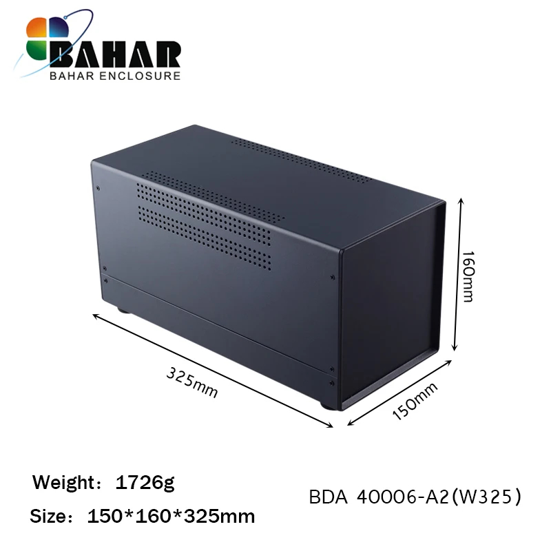 Metal Bateria Gabinete para Eletrônica Caixa de Ferro Caixa de Conexão do Fio Case do Projeto Bda40006-w325 Gabinete
