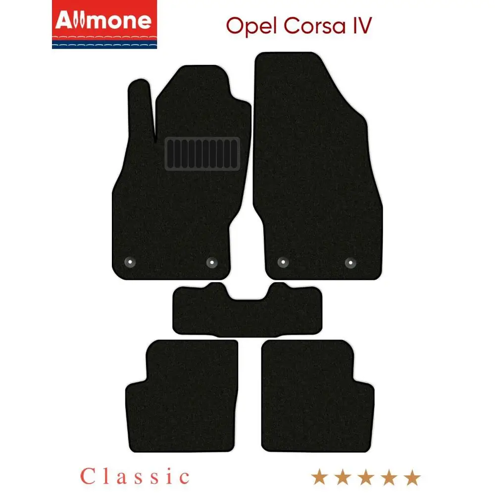 Textile mats car allmone for Opel Corsa IV (S07, d) (2006 2014), 5 PCs