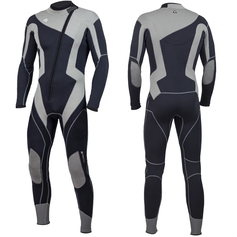 3MM Neoprene Men Wetsuit Swimming Surfing Scuba Diving Snorkeling Warm One-piece Long-sleeved Swimsuit Front Zipper Diving Suit