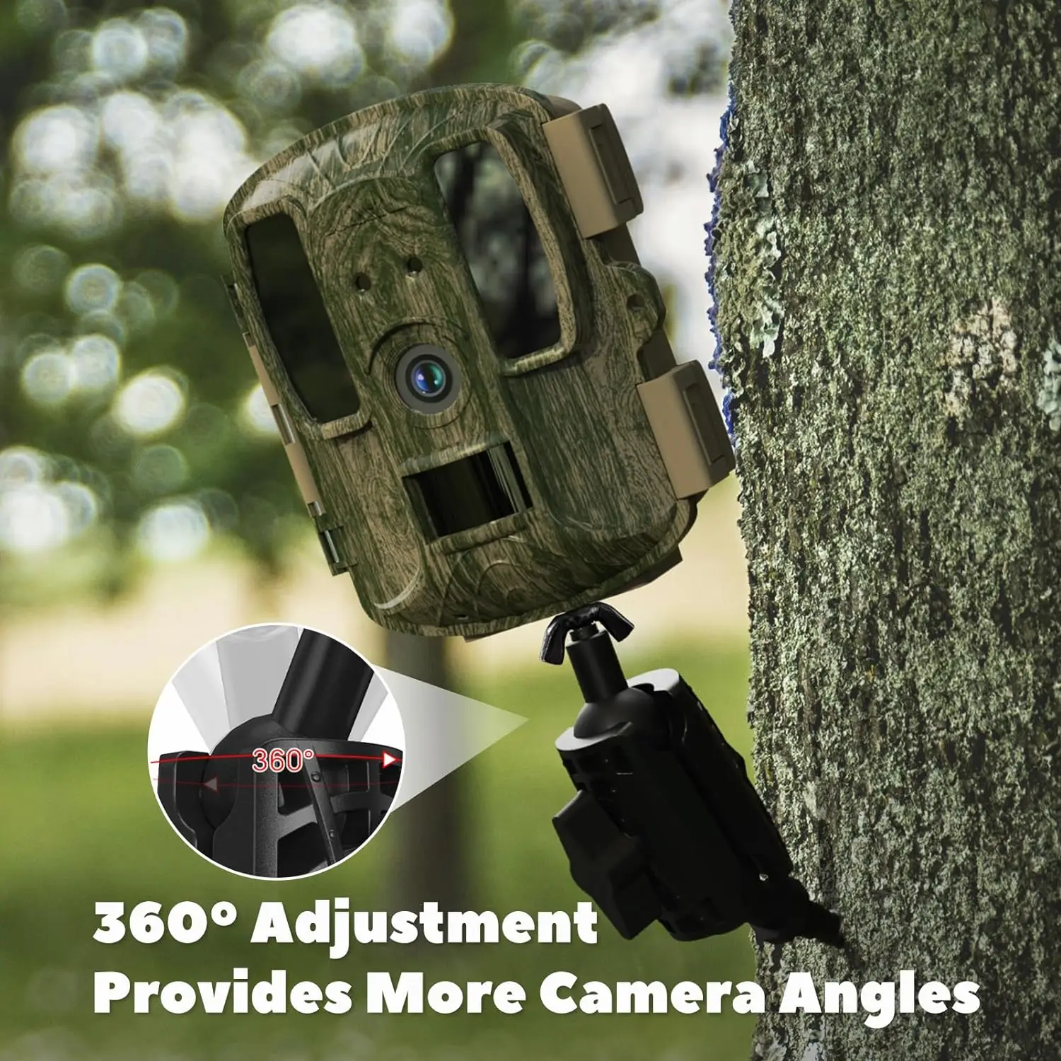 Trail Camera Mount Adjustable Trail Camera Tree Mount Holder Hunting Camera Outdoor Mounting Bracket Double 360&deg; Swivel Tilt Ball Head