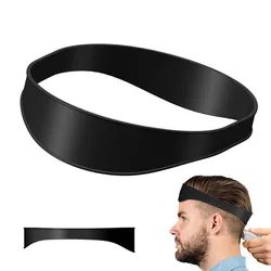 DIY Home Haircuts Curved Headband Silicone Neckline Shaving Template and Hair Cutting Guide Tool (Black)