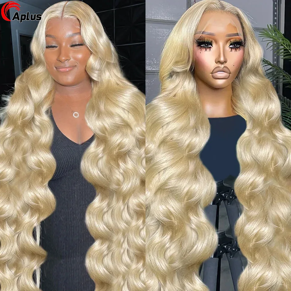 

613 Honey Blonde HD Lace Frontal Wig 13x6 Body Wave Lace Front Human Hair Wigs 4x4 Glueless Wig 34Inch 613 Blonde Color Wig 180%