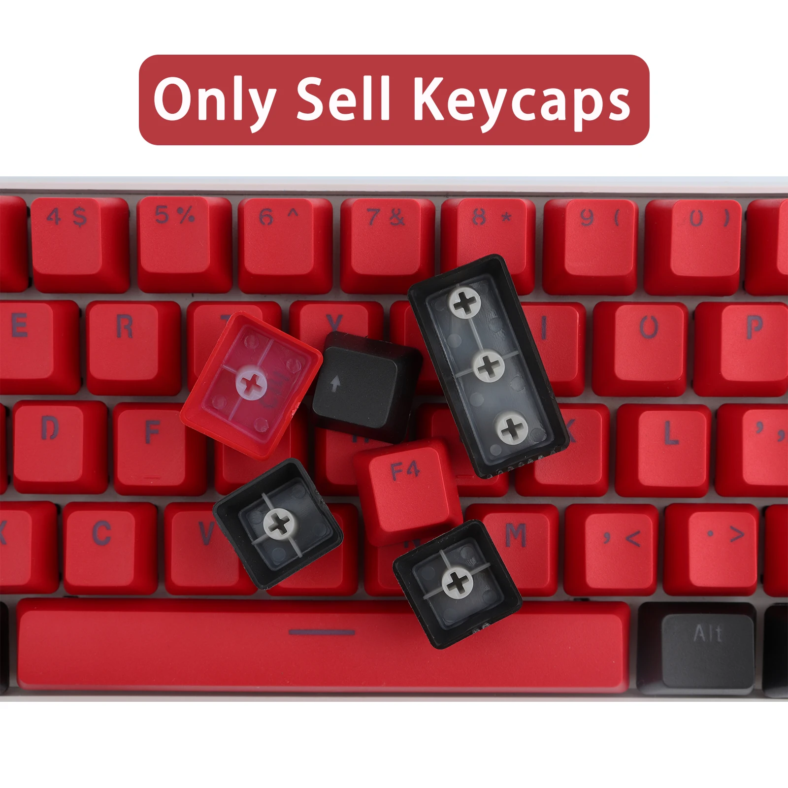 Premium Black and Red PBT Backlit Keycap Set - OEM Height