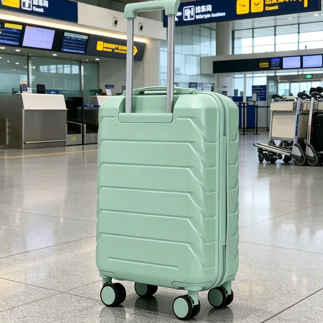 Ensemble de bagages à roulettes ABS 2 pièces 14''/19'' avec serrure à combinaison et trousse de toilette 14'' (Vert) 1