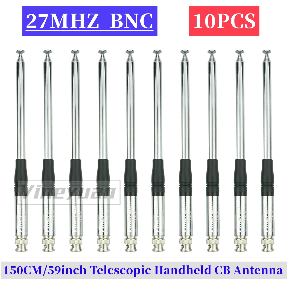 10Pc 150Cm/59 Pollici Telcscopic Palmare Cb Antenna 27Mhz Con Connettore Bnc Compatibile Con Cobra Midland Uniden Portatile Cb Radio