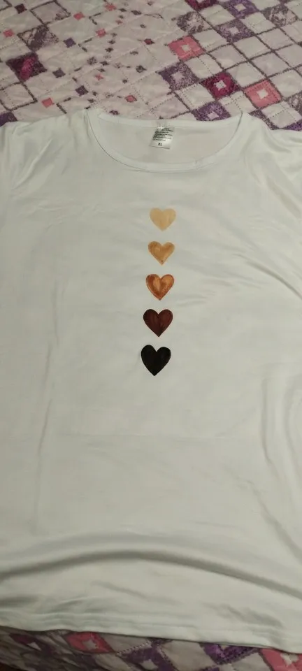 New in Y2k Love Heart Print Women Summer T Shirt Girl O Neck Funny Y2K Tops photo review