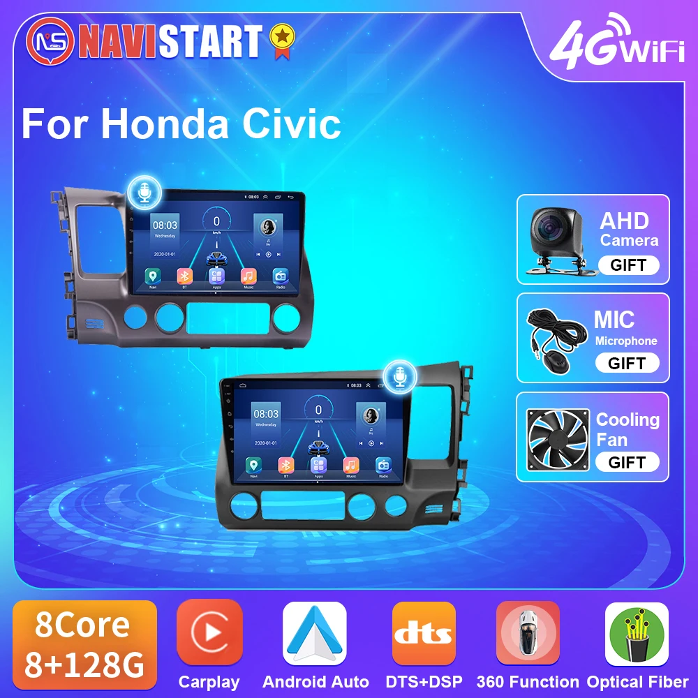 

NAVISTAR T5 Android 10 Car Radio For Honda Civic 2006-2011 Car Intelligent System Video Camera 2 Din Radio No 2din 2 din DVD