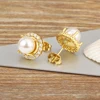86948-830f63.jpg Nidin classique nouveau Design incrusté brillant cristal Zircon perle breloque boucles d'oreilles pour les femmes de mariage oreille bijoux accessoires
