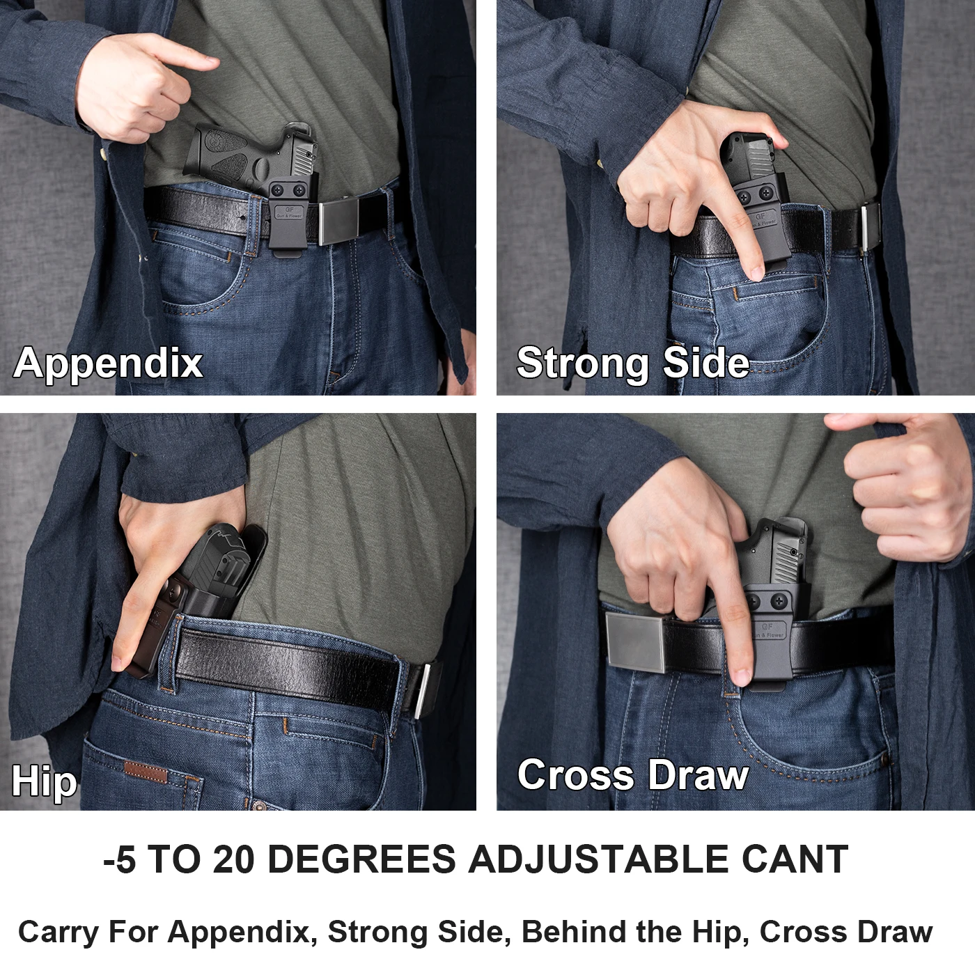 IWB Kydex Holster Fits For Springfield Hellcat Concealment Carry Fast Draw Gun Bags Hunting Pistol Cases Right /Left Gun&Flower