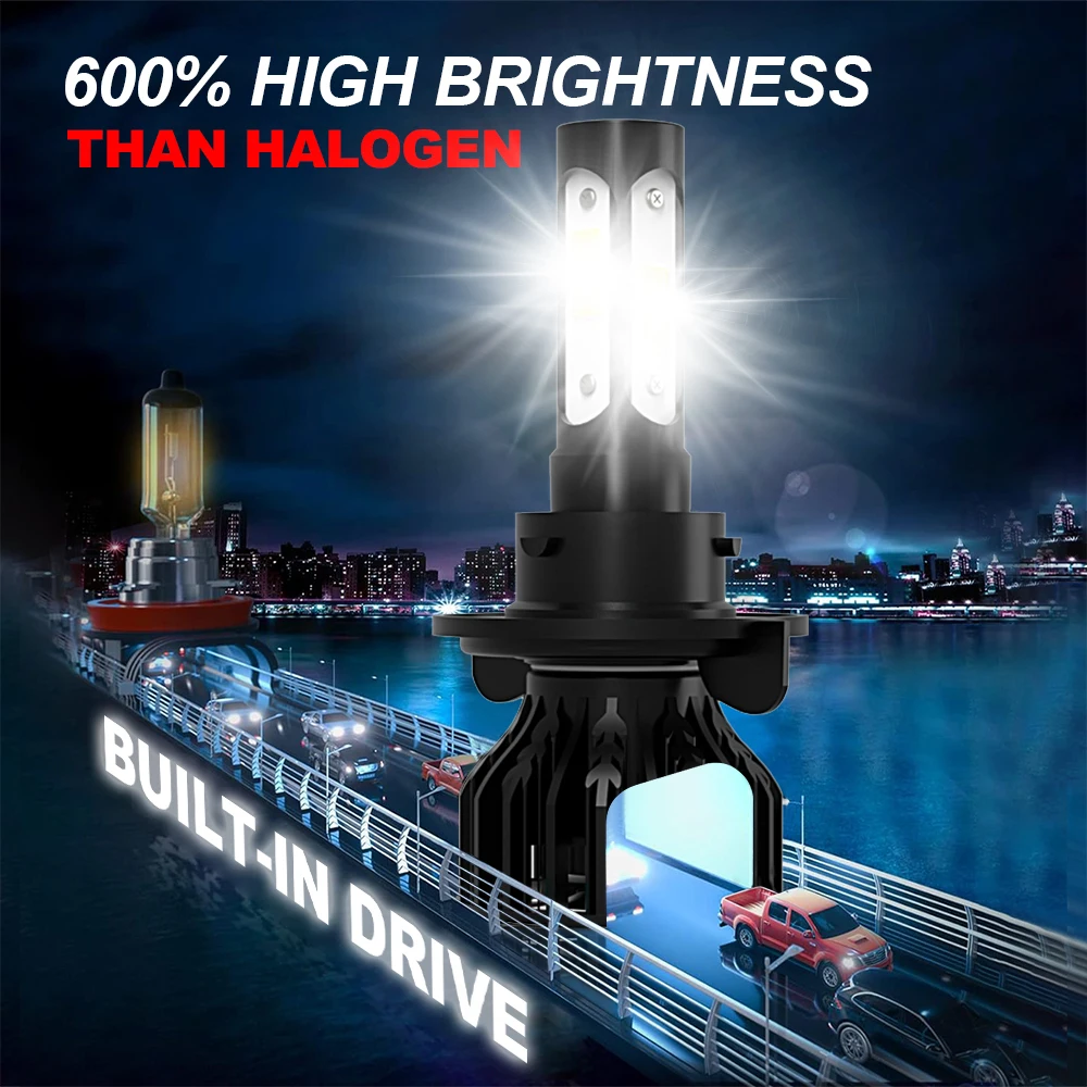 2Pcs Turbo 30000Lm Car Headlight LED Bulbs CANBUS Lights H13 9008 For Nissan NV200(US) 2013 2014 2015