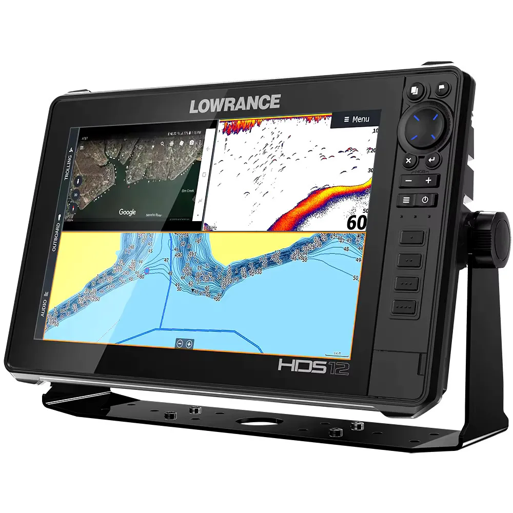 QUICK SHIPPING Lowrance HDS-12 Live Fish Finder with Active Imaging 3-in-1 Transom Mount Transducer C-MAP Pro Chart