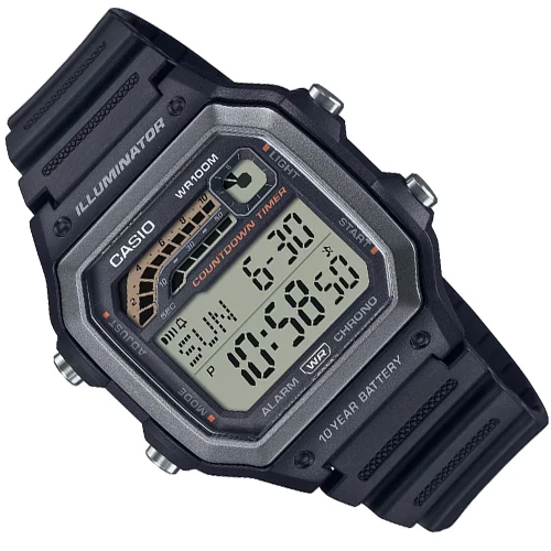 Orologio Sportivo Uomo Casio Ws-1600H-1Av 10 Anni Batteria 100M Wr Hour World