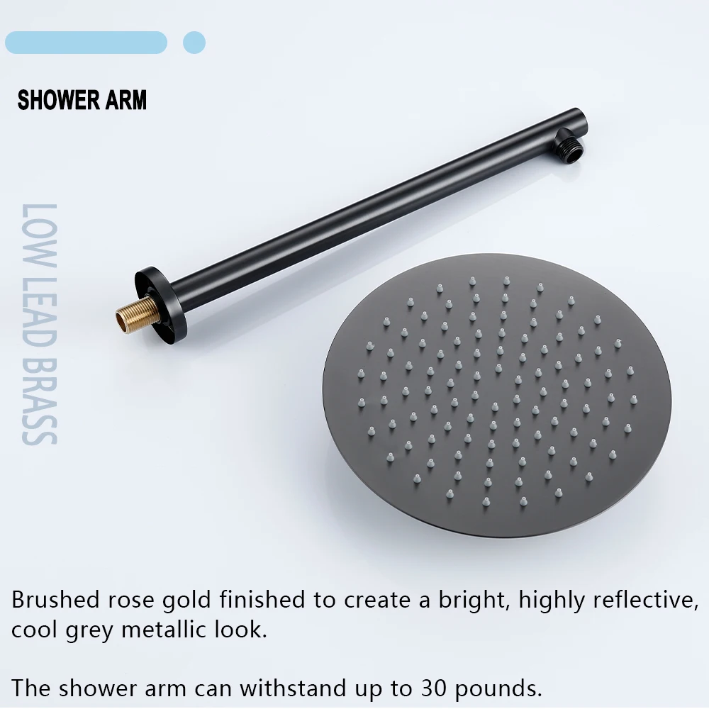 Black Bathroom Shower Faucet Set Wall Mount Rainfall Shower Head Hot Cold Diverter Gunmetal Bath Bathtub Mixer With Handshower 6 Black Bathroom Shower Faucet Set Wall Mount Rainfall Shower Head Hot Cold Diverter Gunmetal Bath Bathtub Mixer With Handshower 6