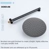 Black Bathroom Shower Faucet Set Wall Mount Rainfall Shower Head Hot Cold Diverter Gunmetal Bath Bathtub Mixer With Handshower 6