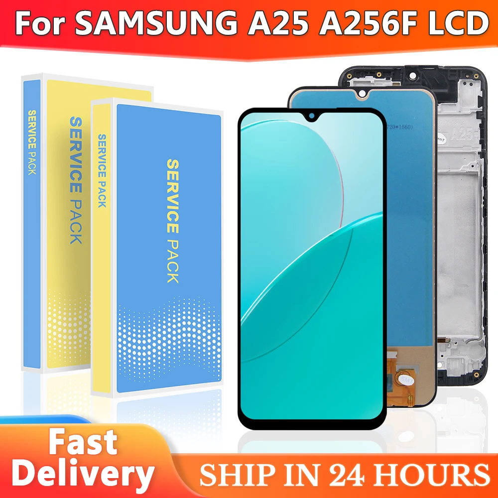 

A25 TFT quality Screen for Samsung A25 A256B A256E A256U Lcd Display Digital Touch Screen with Frame Parts