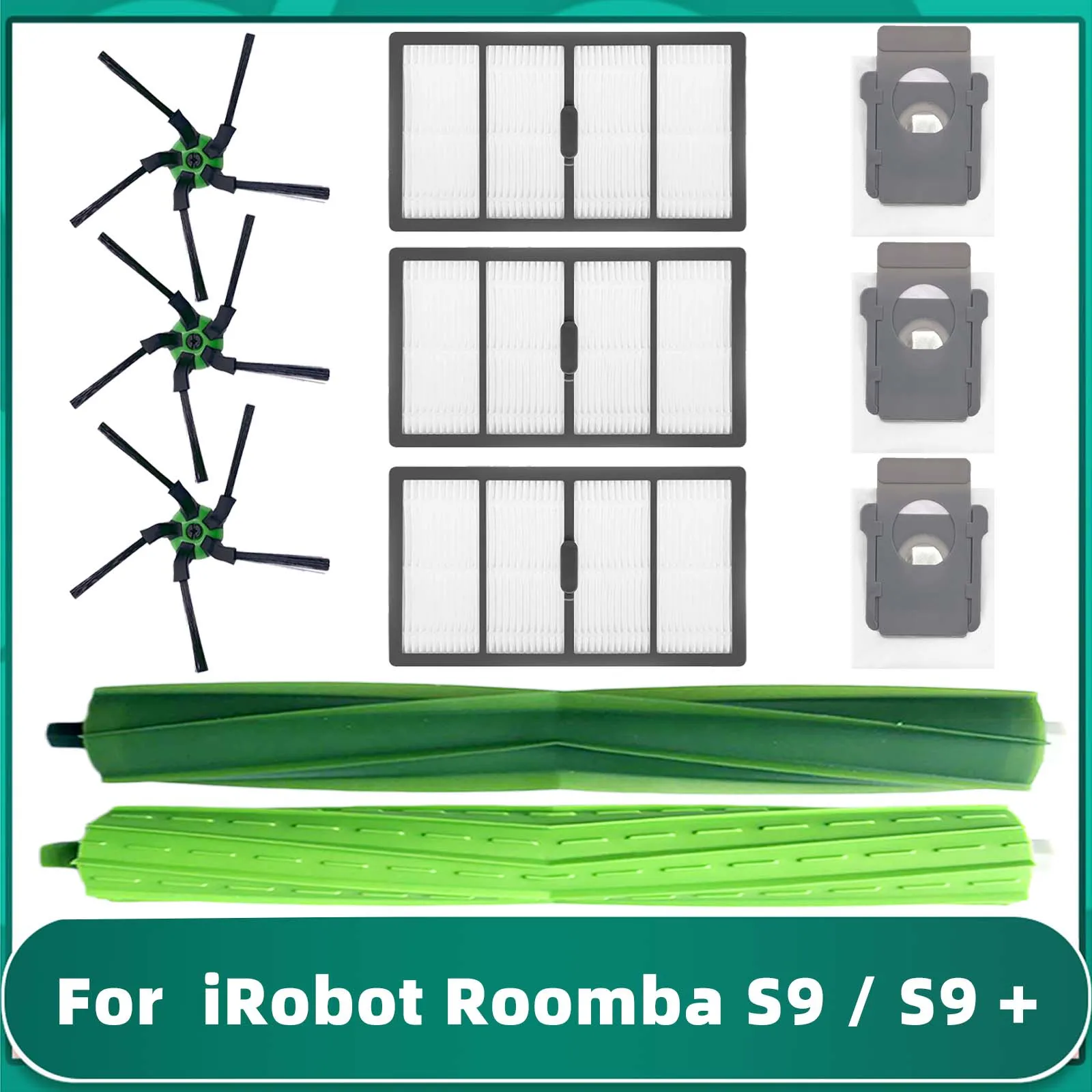 Запчасти для iRobot Roomba S9 9150 / S9 Plus 9550, основная боковая щетка, Hepa фильтр, пылесборник, сменный аксессуар, крепление