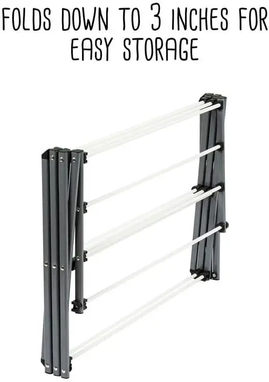 Collapsible steel drying rack. Space-saving design for indoor or outdoor use. Sturdy and foldable. 5
