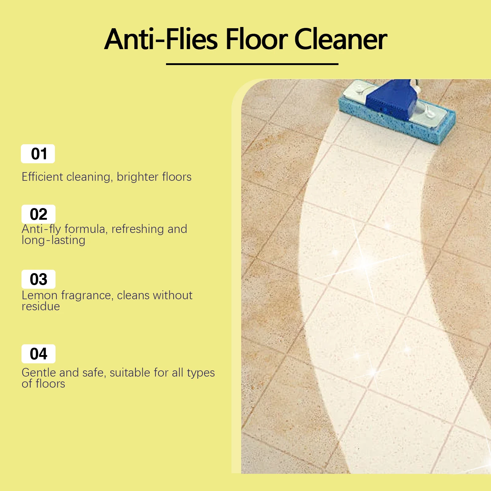 Jue-fish Anti-flies Floor Cleaner Liquid Floor Stain Removal Reduce Bad Odors Improve Gloss Polishing Lasting Floor Cleaner Gel