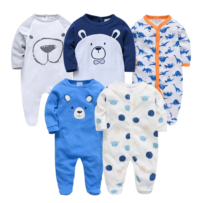 

Autumn Winter Baby Romper Boys Clothing 100% Cotton 1/3/5 Pcs Soft Pajmas Cartoon Printing Jumpsuit Kids 0-3 Months for Newborn