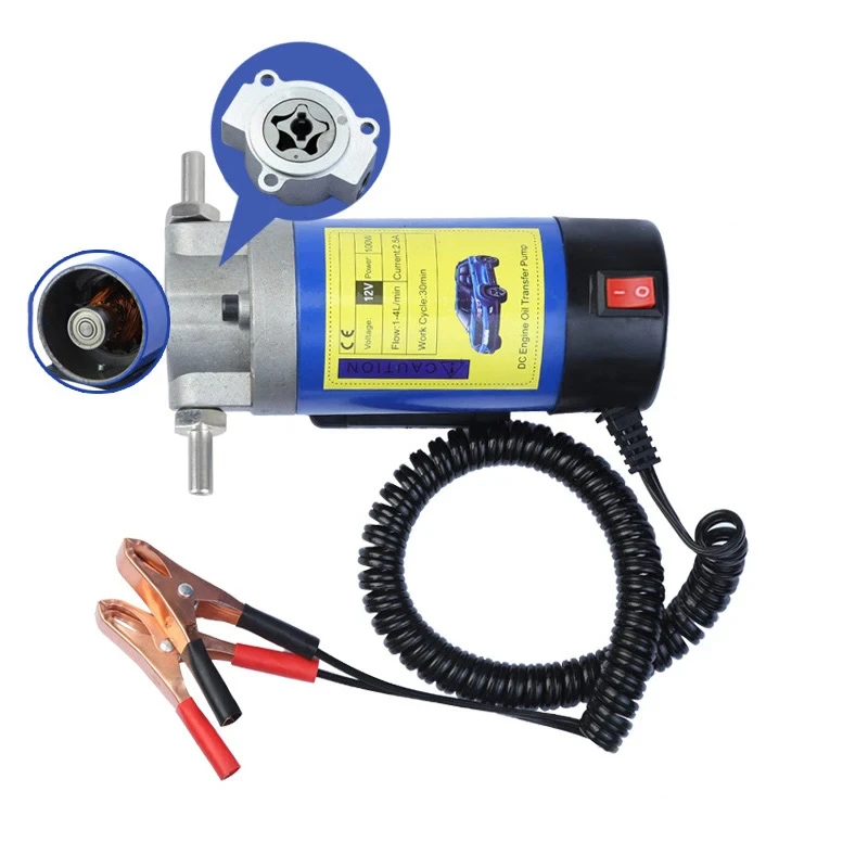 Pompe de transfert d'huile électrique Portable 12V/24V, extracteur de carburant/diesel 1-4L/min pour voiture, bateau, moteur, outil de Siphon d'arrêt automatique