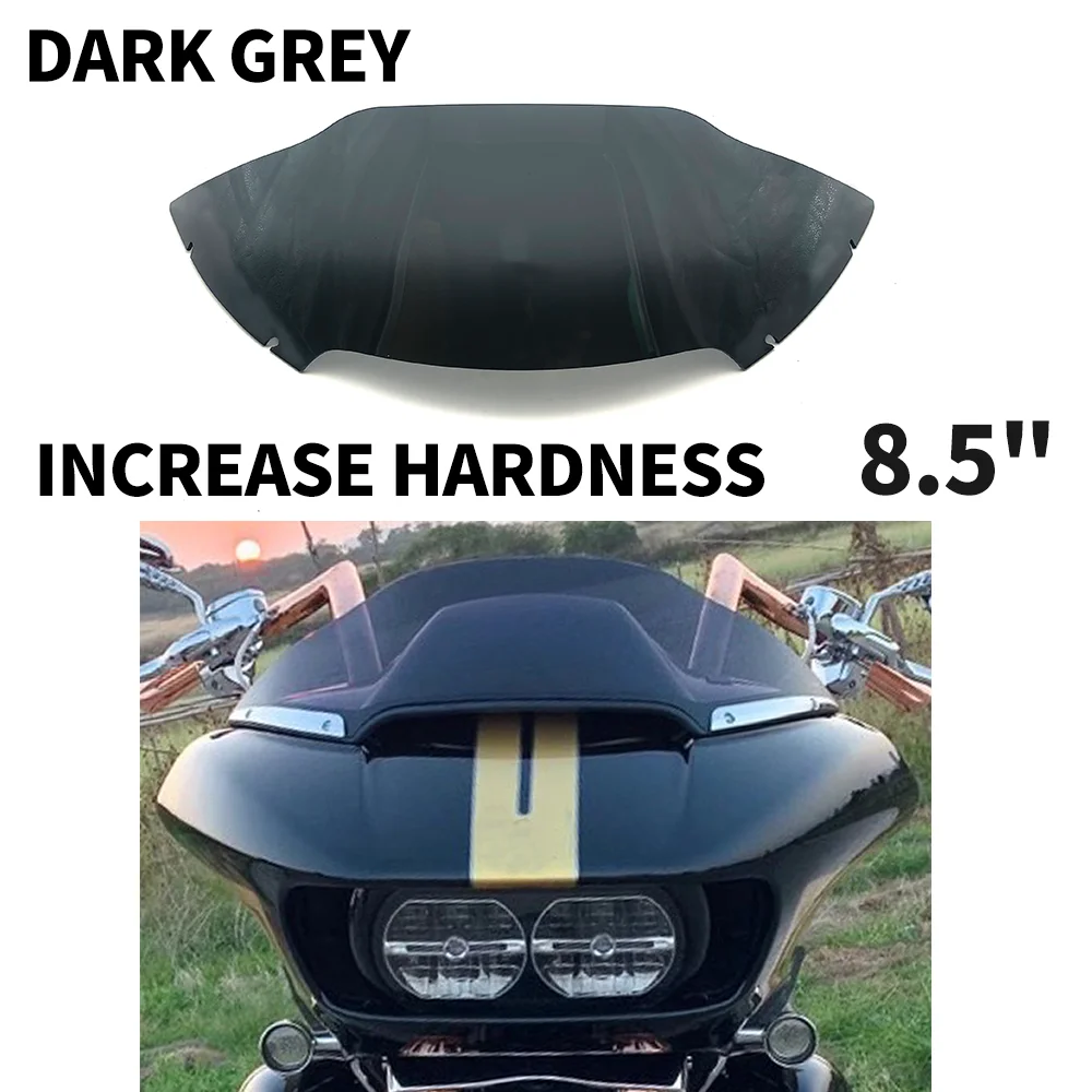 

For Harley Road Gliding Double Light Gliding 2015-2023 8.5" Short Style Windshield Windscreen Hardened And Anti-Fog