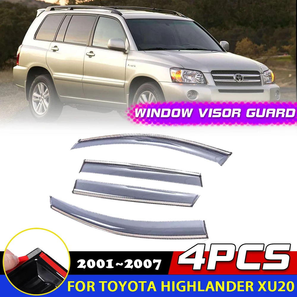 

Car Windows Visor for Toyota Highlander XU20 Kluger 2001~2007 Smoke Guard Cover Deflector Awnings Sun Rain Eyebrow Accessorie