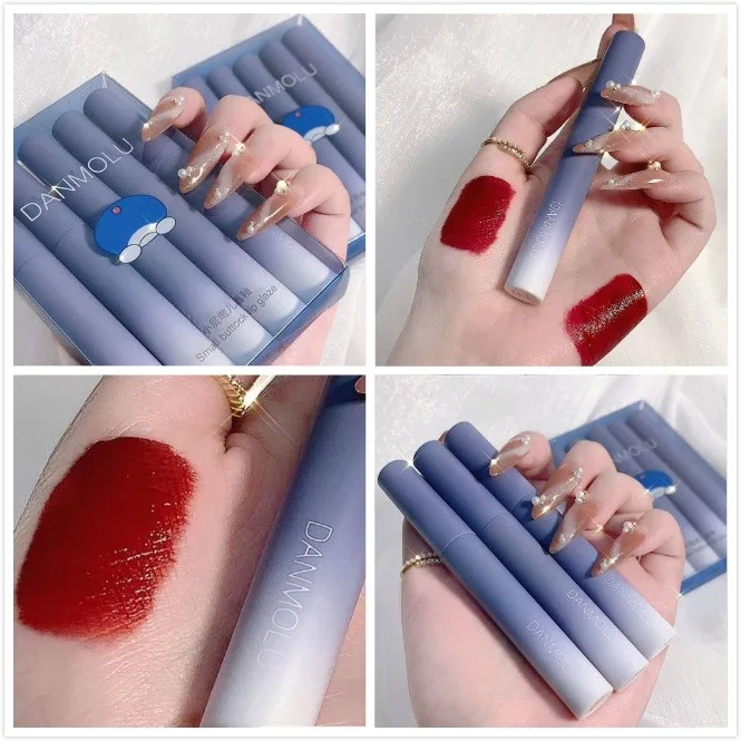Lipstick Set 5 Colors Matte Long Lasting Waterproof Non-Stick Cup Lip Glaze Not Easy To Fade Red Lips Lip Tint Cosmetic Makeup A8527881ec093480187bdc94b151a89caO