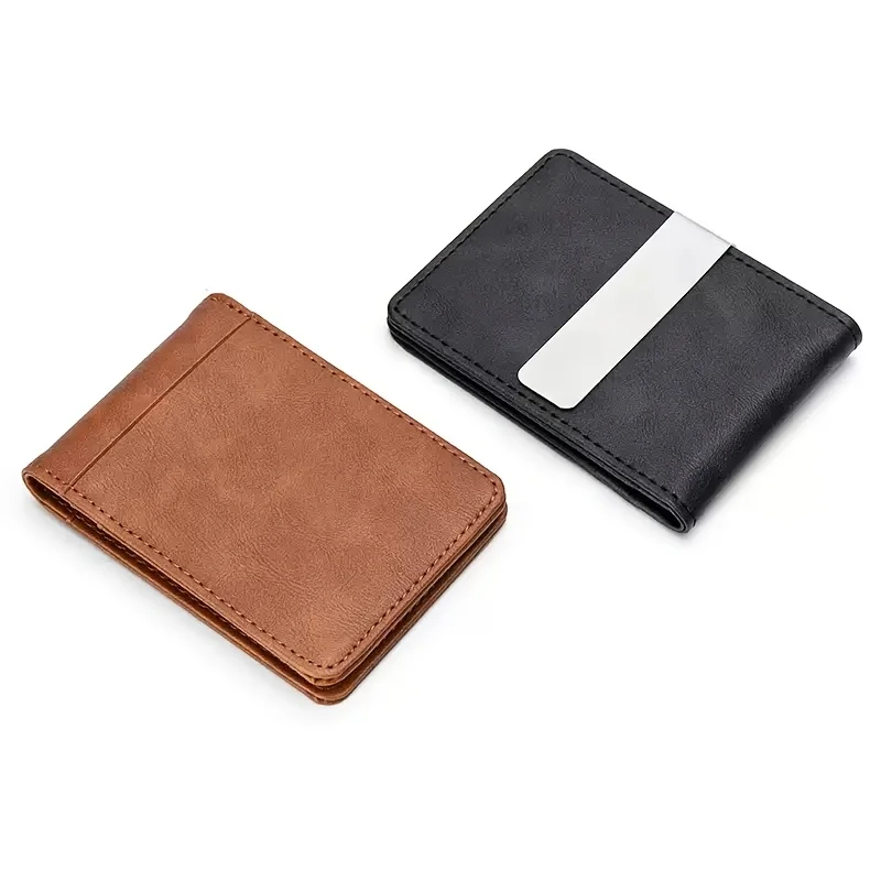 Sleek PU Leather Bi-Fold Wallet with Detachable Money Clip and Multi-Card Organizer