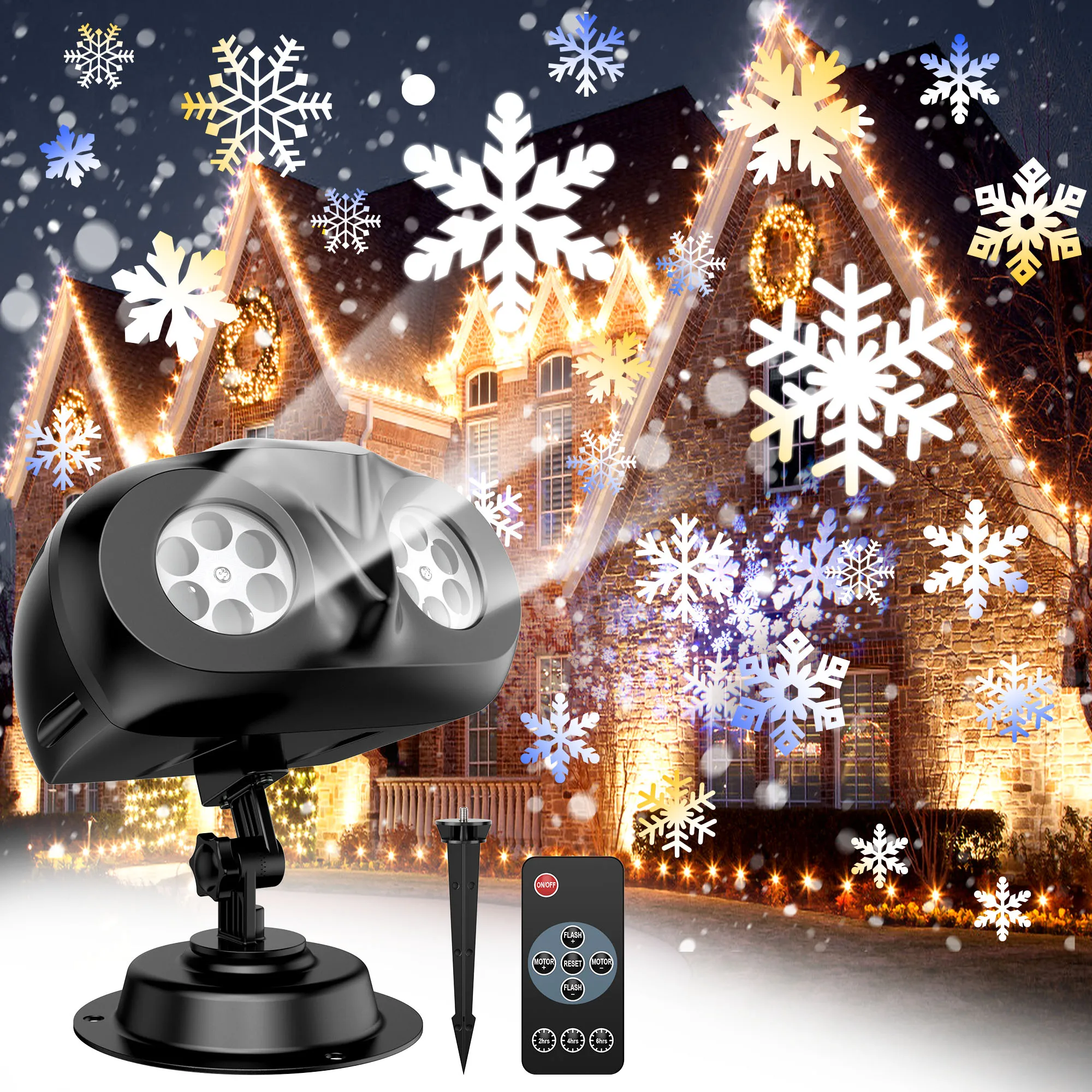 Christmas Projector Lights Outdoor, LED Snowflake Projector Christmas