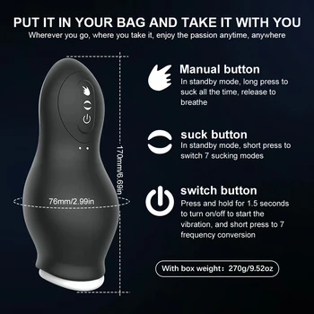 Automatic Man Sucks Masturbator Real Electric Blowjob Powerful Mouth Suction Free Hand Machine Sex Toys for Adult Man Supplies