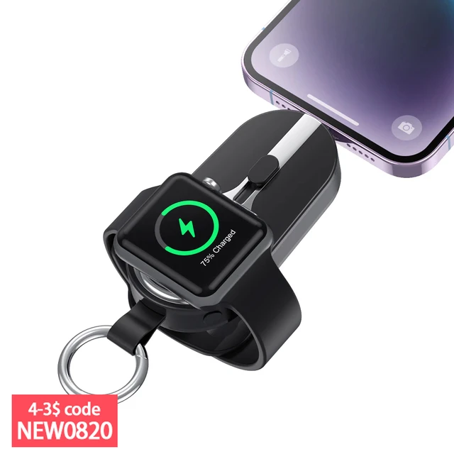 Tragbare Schlüsselanhänger-Powerbank, Apple Watch-Ladegerät, Mini