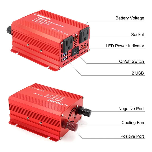 LVYUAN 300W Car Power Inverter 12V 220V and AC 110v with 3.1A Dual USB  Adapter Converter Auto Charger EU/US/Universal/UK Socket - AliExpress