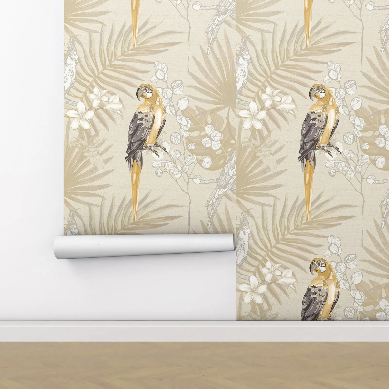 botanica tropical parrot peel and stick wallpaper 01