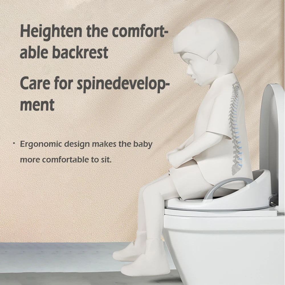 Toilet Seat for Children Potty Training Seat with Anti-Slip Pads Baby Toilet Trainer with Splash Guard for Kids No Installation 5