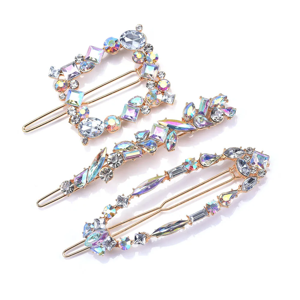 

Women's Accessories Hairpins Hair Clip Jewelry Geometric Square Diamante Crystal Rhinestone Barrettes Hairclip for Women