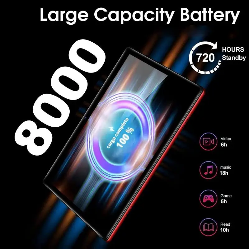 JUSYEA J5 10.1인치 안드로이드 11 태블릿 4GB 램 64GB 롬 옥타코어 프로세서 타입-C 듀얼 카메라 8000mAh 배터리