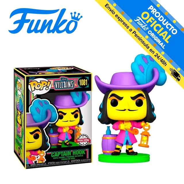 Funko Pop! Disney villains - Captain Hook (Blacklight) exclusive, 60395,  1081, original, toys for boys, girls, gifts