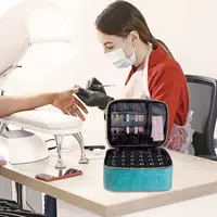 Nail Polish Organizer Handheld Double Layer CosmeticOrganizer Tote Bag For Girls And Women Nail Art, EssentialOil, Cosmetic Set 6