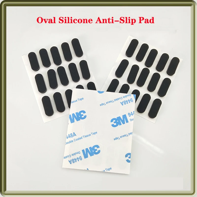 10Pcs Black Oval Silicone Rubber Feet Self-Adhesive Shock-Absorbing Pad Notebook Non-Slip Pad Width 9MM Factory Direct Sales