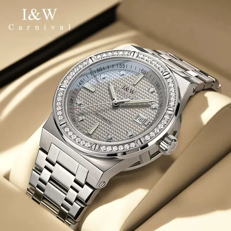 

Carnival Brand Luxury Watch Fashion Stainless Steel Sapphire MIYOTA Automatic Movement Mechanical Wristwatch Waterproof for Men