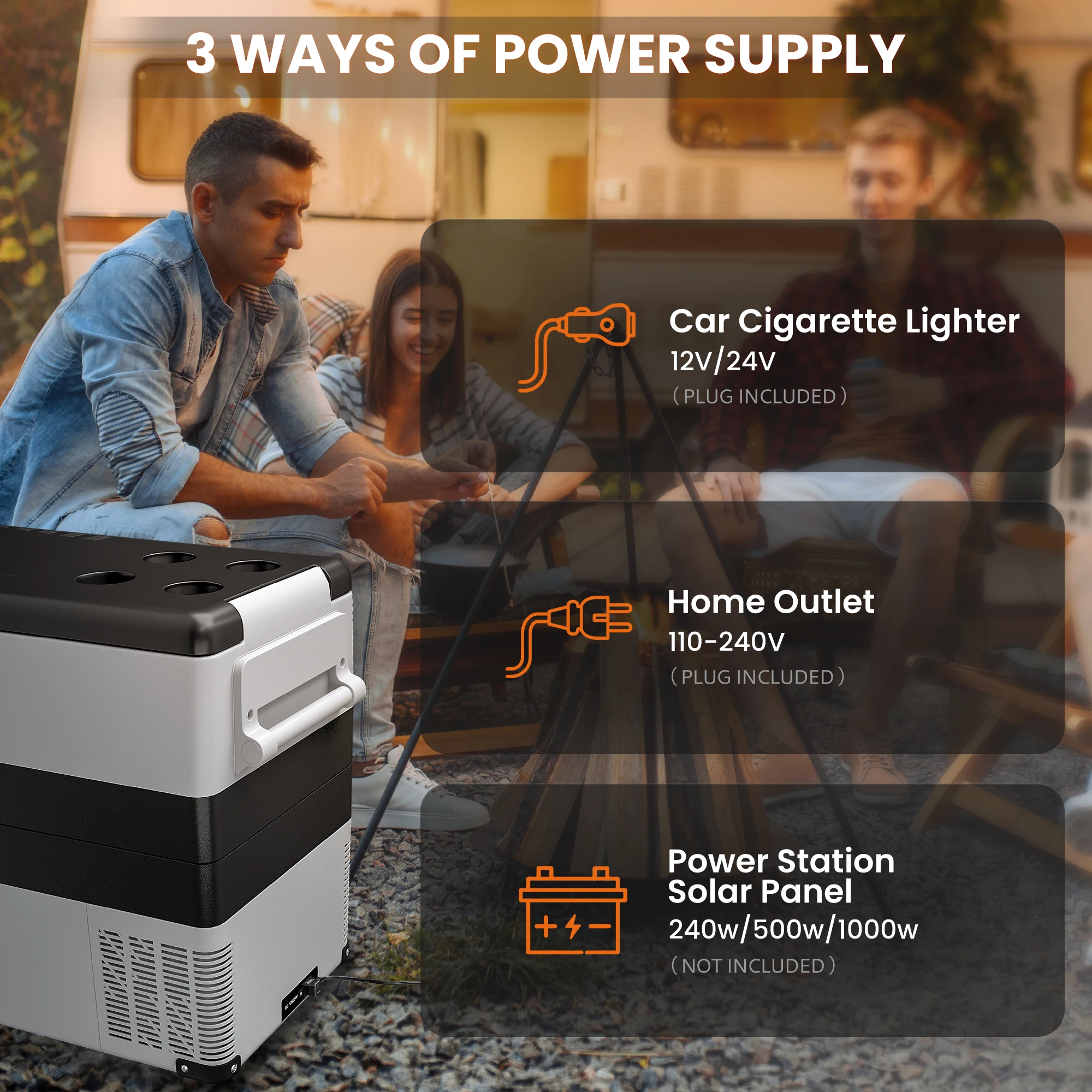 SIMZLIFE 55L Car Refrigerator 12/24V DC Fridge Freezer Dual Zone APP Control Portable Compressor Cooler for Camping Travel Truck 5 SIMZLIFE 55L Car Refrigerator 12/24V DC Fridge Freezer Dual Zone APP Control Portable Compressor Cooler for Camping Travel Truck 5