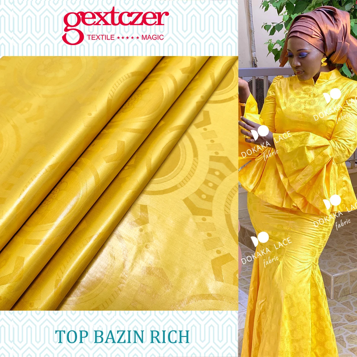 

New Arrival 5 Yards Basin Riche Fabric 2022 High Quality Elegant Nigerian Wedding Tissu Dentelle Fashion Cotton Basin Brode