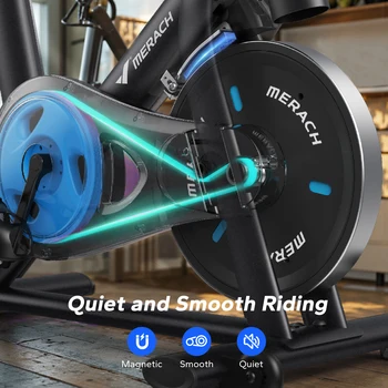 MERACH Exercise Bike Brake Pad/Magnetic Stationary Bike with Exclusive App Low Noise Indoor Cycling Bike with Fitness Courses B2 3