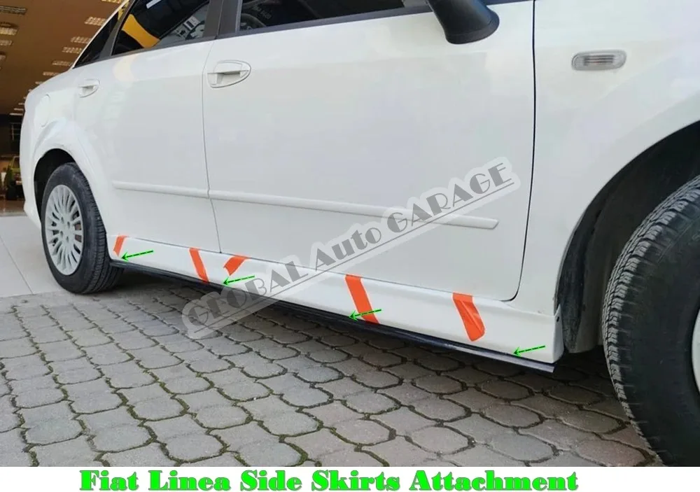 

For Fiat Linea Side Skirts Attachment 2008-2021 Sill Trim Car Styling Auto Accessory Universal Spoiler Mud Flaps Spilitter Sport