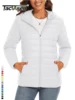 TACVASEN Full Zip Up Hooded Puffer Jacket Womens Winter Quilted Warm Coats Casual Windbreaker Padded Lightweight Outdoor Outwear 2