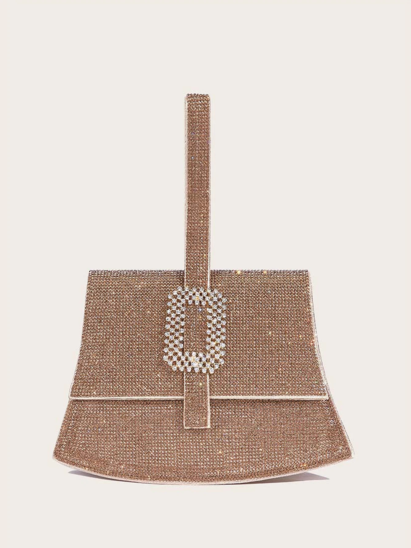

Full Diamond Shiny Handbag Women's Evening Bag Party Prom Magnetic Buckle Chain Bag Gold Mobile Phone Bag