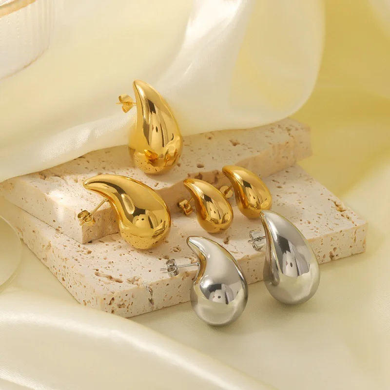 Water Drop Earrings For Women 10-27mm 316L Stainless Steel drop earrings