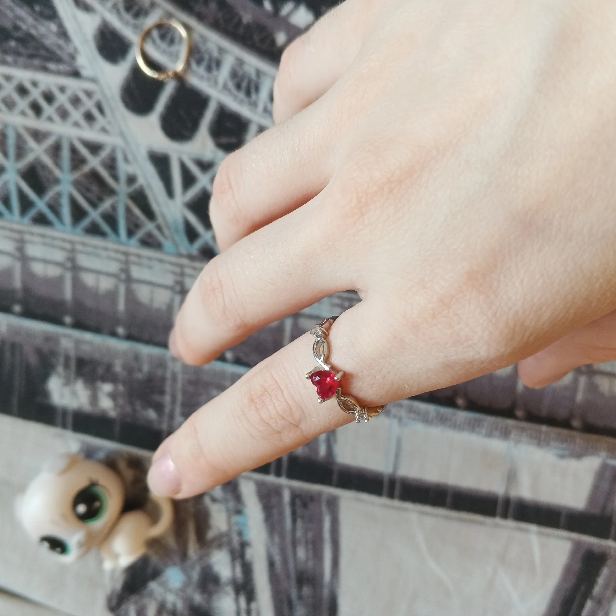 Enkel hjärtring för kvinnor kvinnlig söta fingerringar Romantisk födelsedagspresent till flickvän Mode zirkonstensmycken photo review