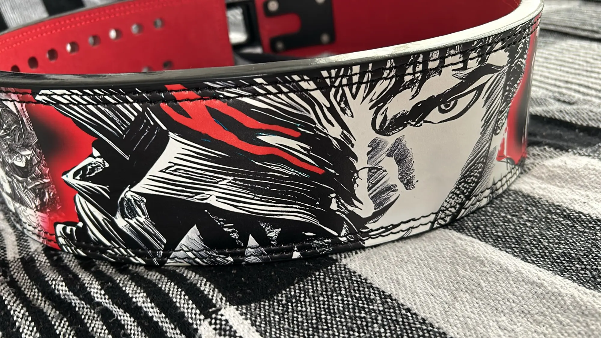 Anime Theme Berserk Gym Belt Lever Clasp - Heavy Duty Powerlifting and Weightlifting