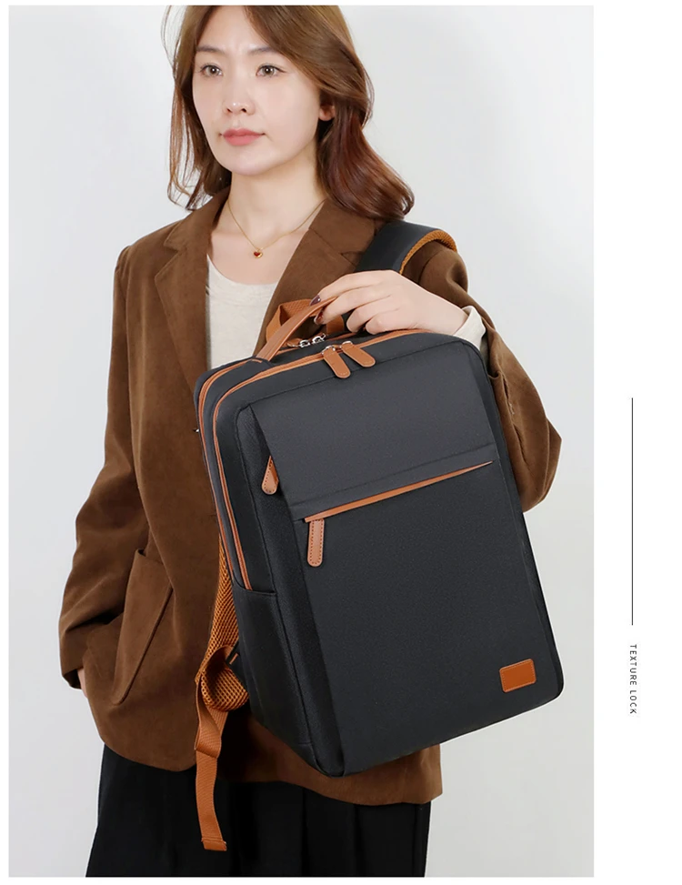 Large Capacity USB Charging Waterproof Backpack Unisex Business Laptop Backpack Stylish Lightweight Travel Bag Trolley Sleeve Sc